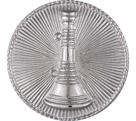 Hat Pin Bugles Disc 1 Bugle Silver Lieutenant Screw Post