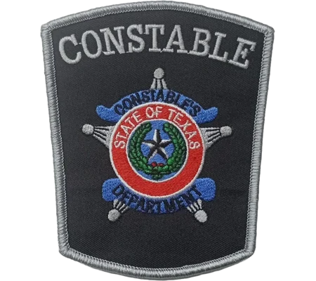 TX Texas State Constable Shoulder Patch Silver on Black