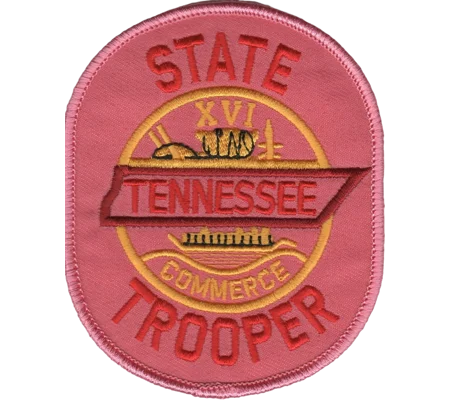 TN Tennessee State Trooper Police Shoulder Patch Pink Cancer
