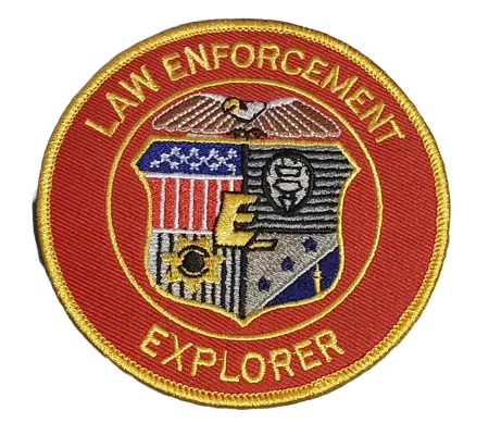 Police Shoulder Patch Law Enforcement Explorer Red