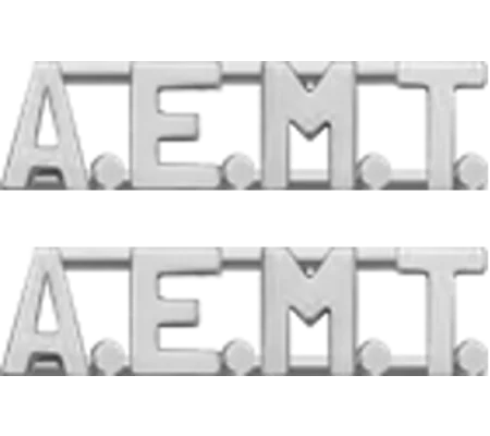 Collar Pins Insignia Letters 5/16'' A.E.M.T. Advanced EMT Silver