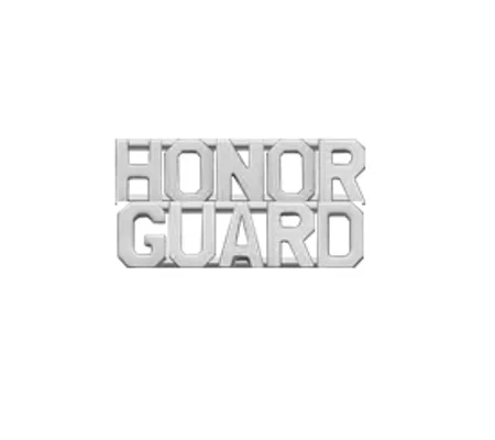 Collar Pins Letters 1/4" Honor Guard Silver