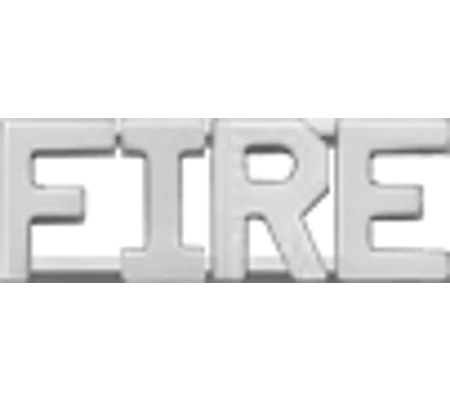 Collar Pins Insignia Numbers 3/8'' FIRE Silver