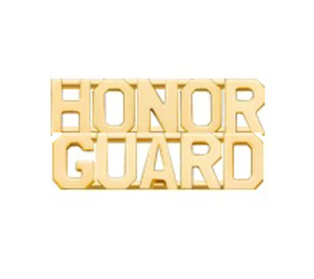 Collar Pins Letters 1/4" Honor Guard Gold