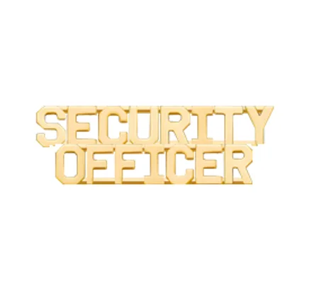 Collar Pins Letters 1/4" Security Officer Gold