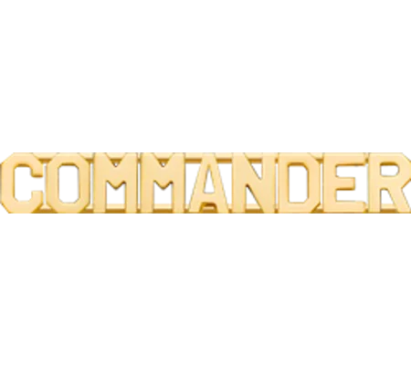 Collar Pins Insignia COMMANDER Letters Gold