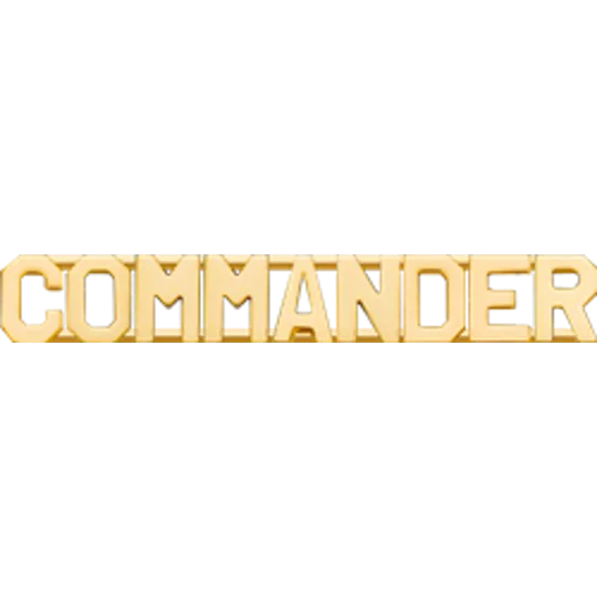 Collar Pins Insignia COMMANDER Letters Gold