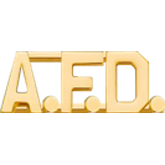 Collar Pins Insignia Letters 1/2'' A.F.D.