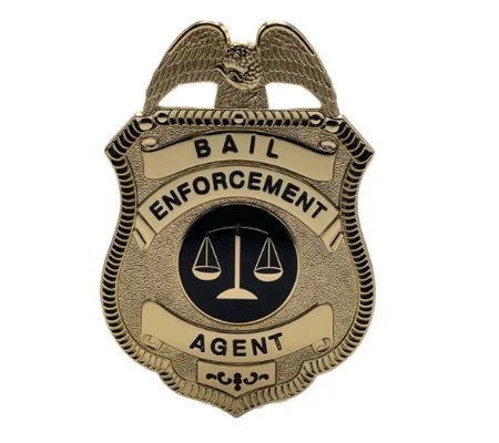 Bail Enforcement Agent Shield Breast Badge Gold