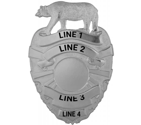 Custom Bear Top California Los Angeles Fire Badge