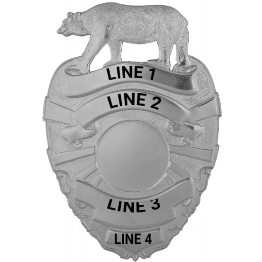 Custom Bear Top California Los Angeles Fire Badge