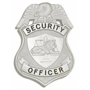 Security Officer Shield Badge Lion Scales Silver