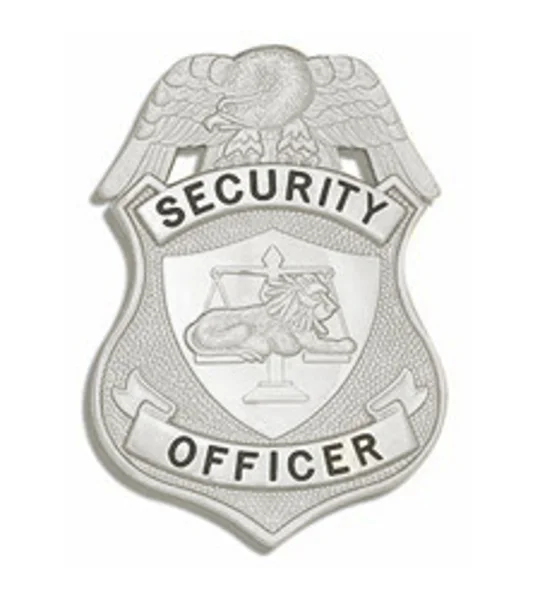 Security Officer Shield Badge Lion Scales Silver