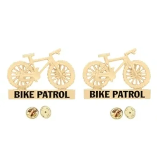 Bike Patrol Cross Collar Pins Gold Insignia