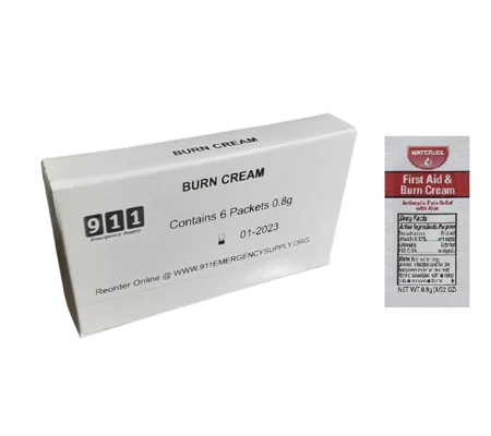 Kit Box Refill First Aid Burn Cream with Lidocaine & Aloe 6 Pack