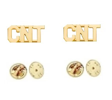 Collar Pins Insignia Letters CBT Gold 3/8