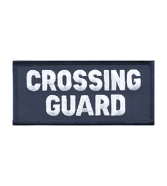 Crossing Guard Shoulder Patch 2 x 4 White on Navy