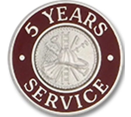 Collar Insignia Tac Pin Red Years Service 5