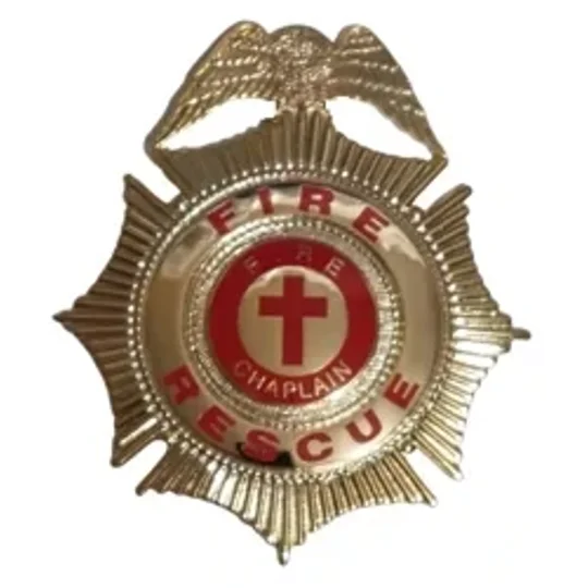 Sunburst Eagle Top Badge Fire Rescue Gold Chaplain