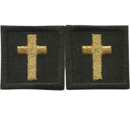 Chaplain Priest Cross Collar Patch Gold