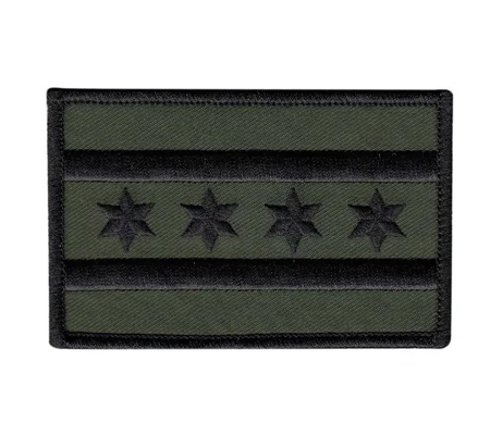 IL Illinois Chicago Flag Tactical Olive Drab