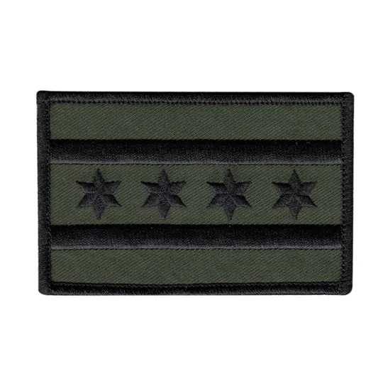 IL Illinois Chicago Flag Tactical Olive Drab