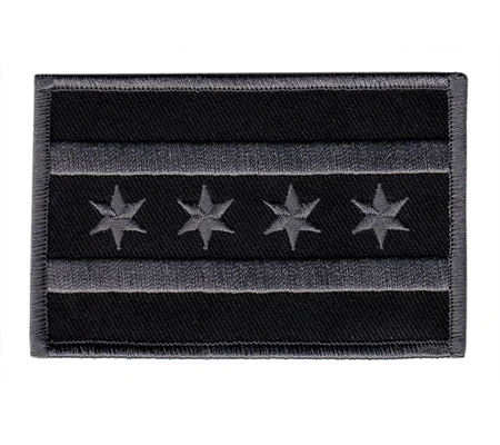 IL Illinois Chicago Flag Tactical Black
