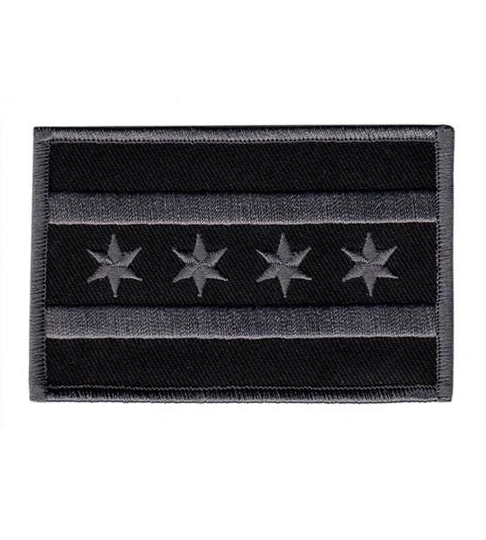 IL Illinois Chicago Flag Tactical Black