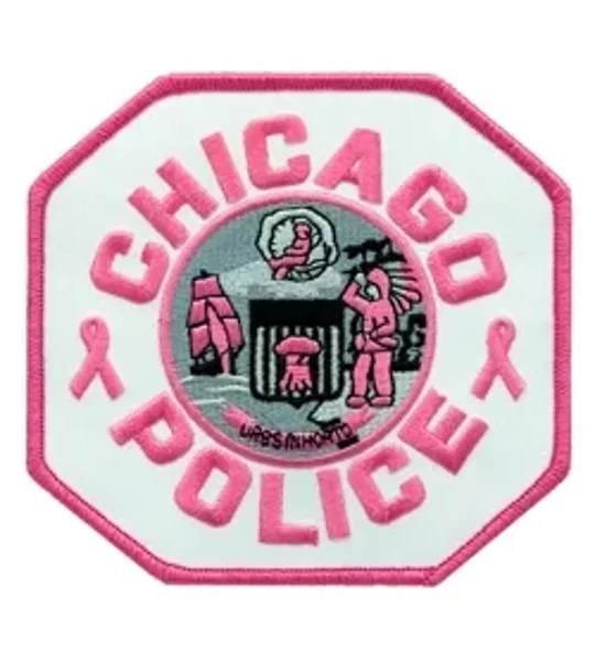 IL Illinois Chicago Police Shoulder Patch Pink Cancer