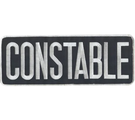 Constable Back Patch Large 4 x 11 White on Midnight Blue