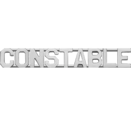 Collar Insignia Pins Letters 1/4" Constable Silver