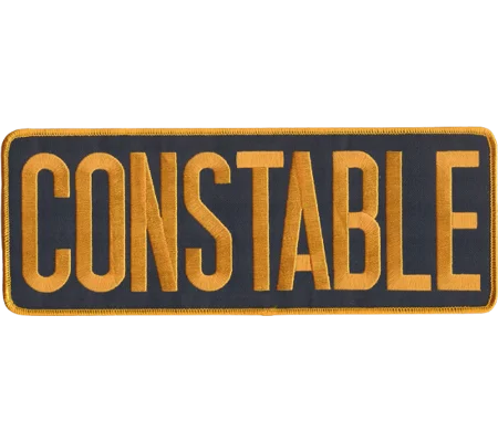 Constable Back Patch Large 4 x 11 Gold on Navy