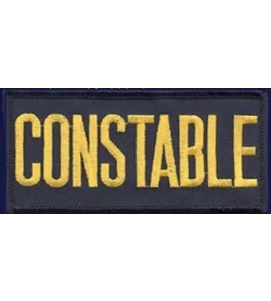 Constable Front Patch Large 2 x 4 Gold on Navy