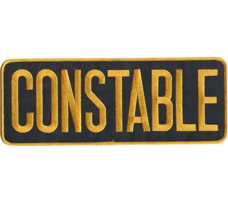 Constable Back Patch Large 4 x 11 Gold on Midnight