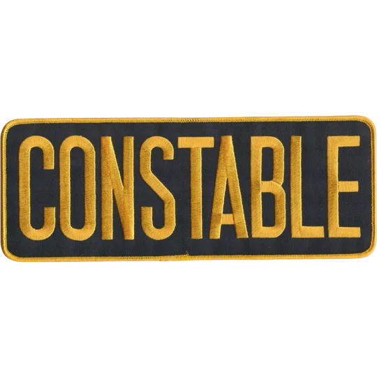 Constable Back Patch Large 4 x 11 Gold on Midnight