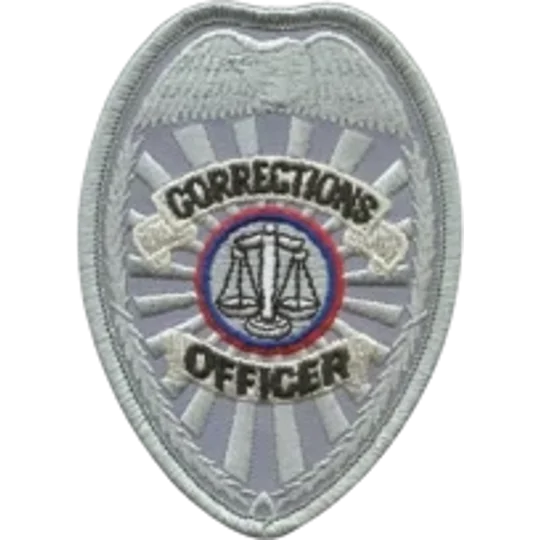 Chest Badge Jail Corrections Officer Silver