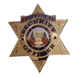 Security Officer 6 Point Star Badge Gold Corporal