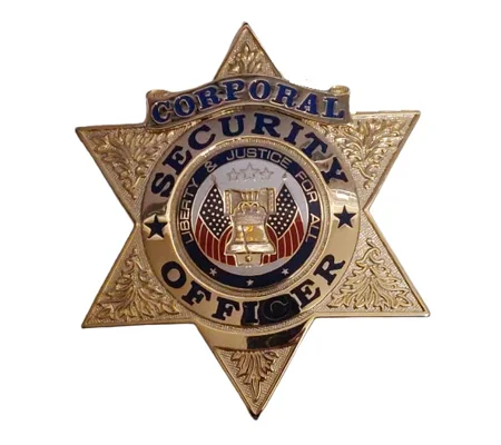 Security Officer 6 Point Star Badge Gold Corporal