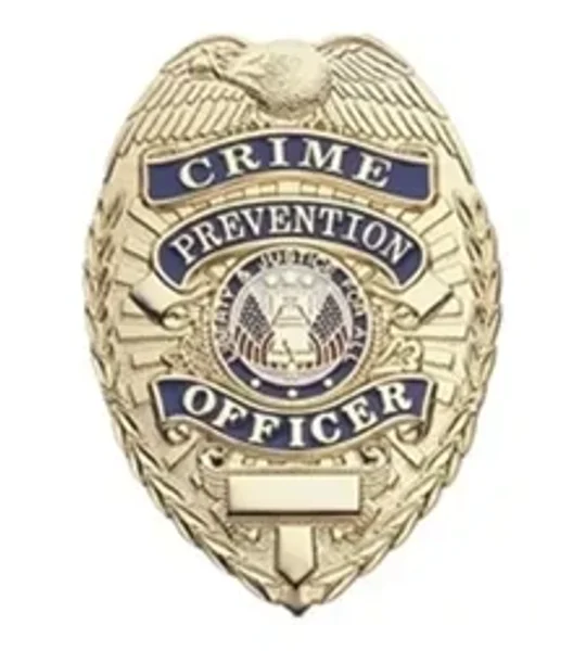Crime Prevention Officer Shield Chest Badge Gold
