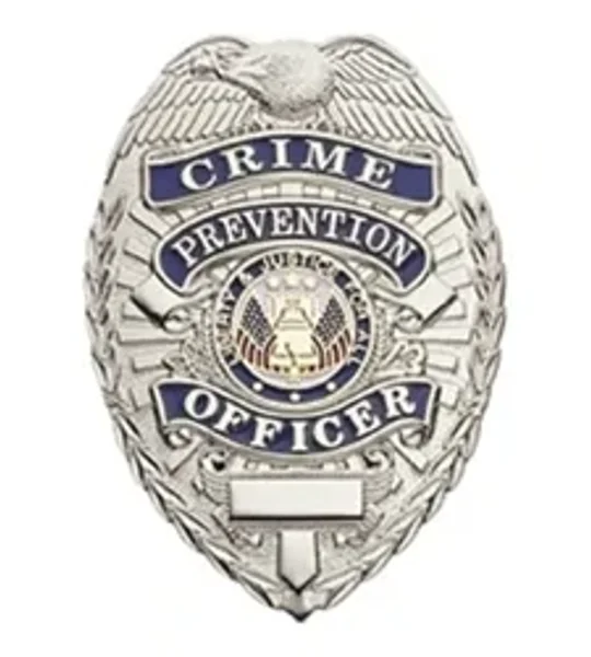 Crime Prevention Officer Shield Chest Badge Silver