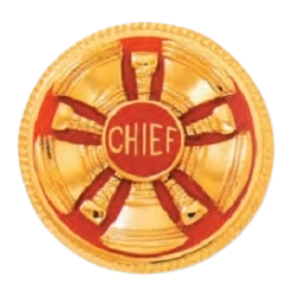 Hat Pin Bugles Disc 5 Bugle Gold - Red Chief Screw Post
