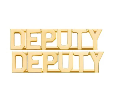 Collar Pins Letters 1/4" Sheriff DEPUTY Gold