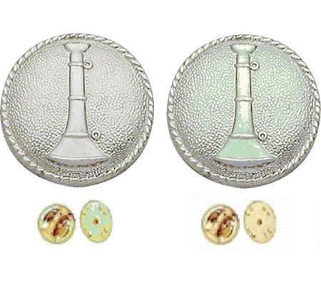 Collar Pins Bugles Disc 1 Bugle Silver Lieutenant