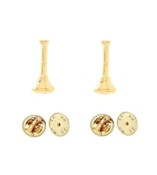 Collar Pins Bugles Cut Out 1 Bugle Gold Lieutenant
