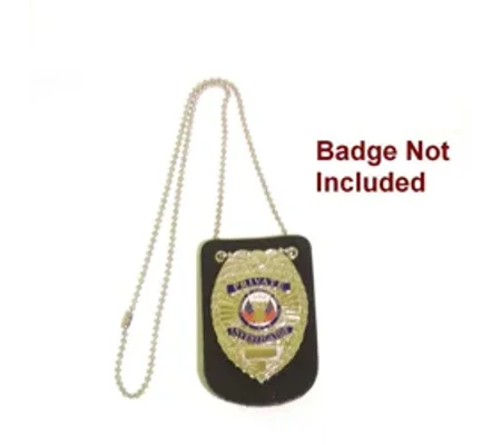 Undercover Leather Badge Neck Chain Holder