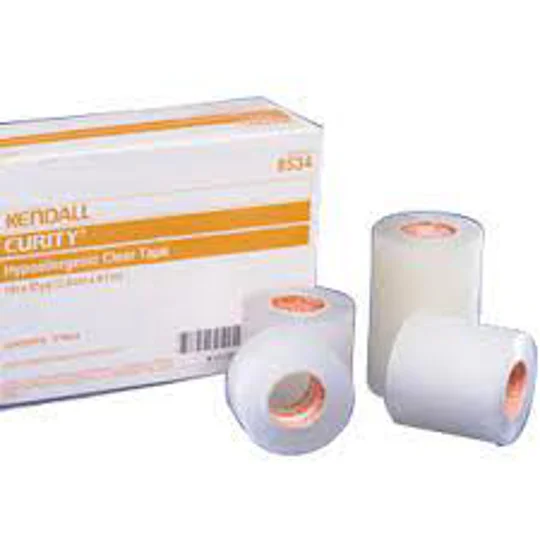 Hypoallergenic Medical Tape Clear Transparent 1/2 Inch X 10 Yard Plastic