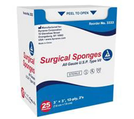 Surgical Gauze Sponge 12-Ply 3 X 3 Sterile