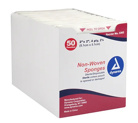 Gauze Sponge Gauze 4-Ply 2 X 2 Inch Square Sterile