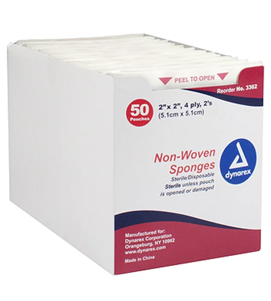 Gauze Sponge Gauze 4-Ply 2 X 2 Inch Square Sterile