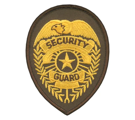 Shield Patch - Security Guard Star Center Gold - Brown